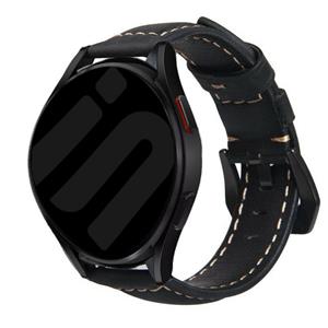 Strap-it Samsung Galaxy Watch 6 Classic 43mm leren bandje (zwart)