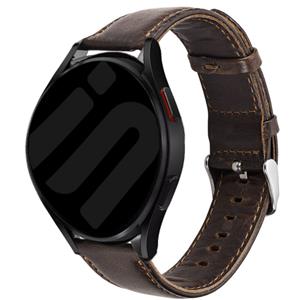 Strap-it Samsung Galaxy Watch 6 Classic 43mm leren bandje (donkerbruin)