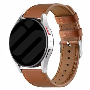 Strap-it Samsung Galaxy Watch 6 Classic 47mm modern leren bandje (bruin)
