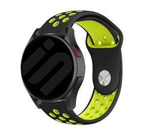 Strap-it Samsung Galaxy Watch 6 - 44mm sport band (zwart/geel)