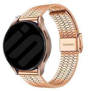 Strap-it Samsung Galaxy Watch 6 - 44mm roestvrij stalen band (rosé goud)
