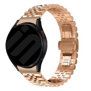 Strap-it Samsung Galaxy Watch 6 Classic 43mm Jubilee stalen band (rosé goud)