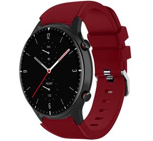 Strap-it Amazfit GTR 2 siliconen bandje (bordeaux)