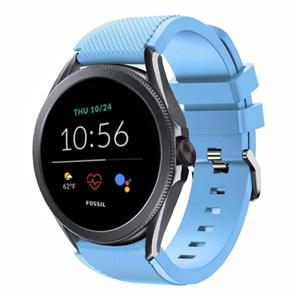 Strap-it Fossil Gen 5e - 44mm siliconen bandje (zand blauw)