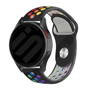 Strap-it Samsung Galaxy Watch 6 Classic 43mm sport band (zwart/kleurrijk)