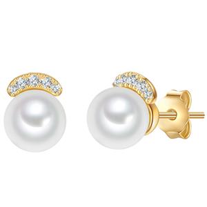 Valero Pearls Perlenohrringe gelbgold, aus Sterling Silber