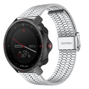 Strap-it Polar Grit X Pro roestvrij stalen band (zilver)