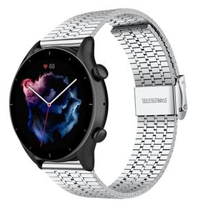 Strap-it Amazfit GTR 3 (Pro) roestvrij stalen band (zilver)