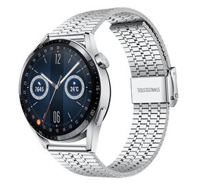 Strap-it Huawei Watch GT 3 46mm roestvrij stalen band (zilver)