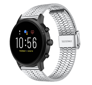 Strap-it Fossil Gen 5 roestvrij stalen band (zilver)