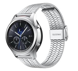 Strap-it Samsung Gear S3 roestvrij stalen band (zilver)