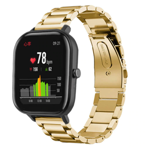 Strap-it Xiaomi Amazfit GTS stalen band (goud)