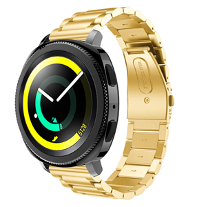Strap-it Samsung Gear Sport stalen band (goud)