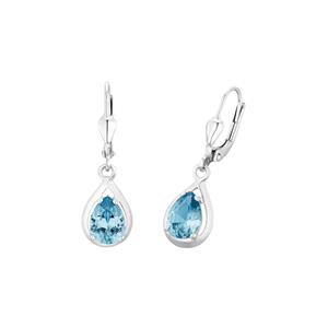 amor Oorbellen voor dames, 925 sterling zilver, aquamarijn synth.