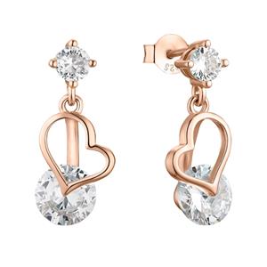 amor Oorbellen voor dames, 925 Sterling zilver, zirkonia synth., wasparel