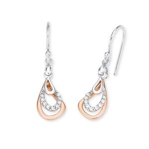 amor Oorbellen voor dames, 925 Sterling zilver, zirkonia synth.