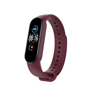 Strap-it Xiaomi Mi Band 6 siliconen bandje (wijnrood)