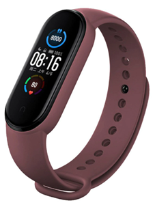 Strap-it Xiaomi Mi Band 5 siliconen bandje (wijnrood)