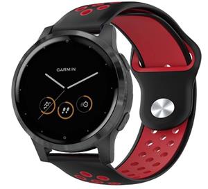 Strap-it Garmin Vivoactive 4s sport band - 40mm - zwart/rood