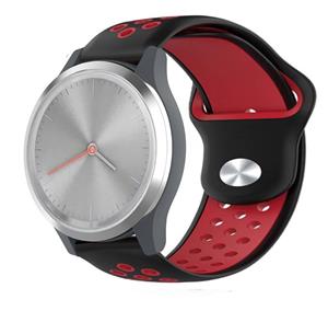 Strap-it Garmin Vivomove 3s sport band - 39mm -  zwart/rood