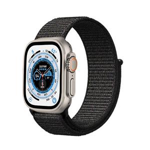 Strap-it Apple Watch Ultra nylon bandje (zwart)