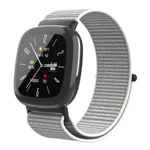 Strap-it Fitbit Versa 4 nylon bandje (zeeschelp)