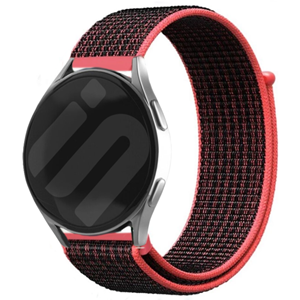 Strap-it Samsung Galaxy Watch 6 Classic 43mm nylon band (zwart/koraal)