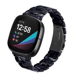 Strap-it Fitbit Versa 3 resin band (zwart/wit)