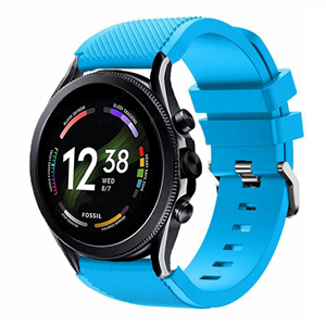 Strap-it Fossil Gen 6 - 44mm siliconen bandje (lichtblauw)