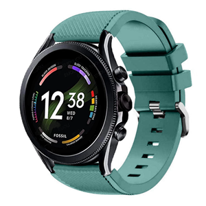 Strap-it Fossil Gen 6 - 44mm siliconen bandje (dennengroen)