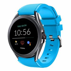 Strap-it Fossil Gen 5e - 44mm siliconen bandje (lichtblauw)