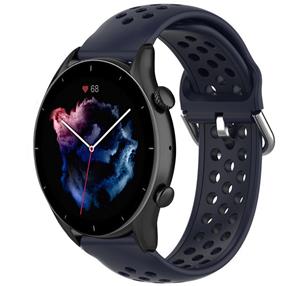 Strap-it Amazfit GTR 3 (Pro) siliconen bandje met gaatjes (donkerblauw)