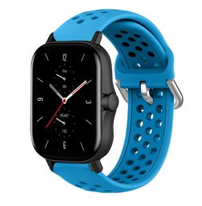 Strap-it Amazfit GTS 2 siliconen bandje met gaatjes (lichtblauw)