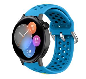 Strap-it Huawei Watch GT 3 42mm siliconen bandje met gaatjes (lichtblauw)