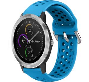 Strap-it Garmin Vivoactive 3 siliconen bandje met gaatjes (lichtblauw)