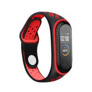 Strap-it Xiaomi Mi Band 6 sport bandje (zwart/rood)