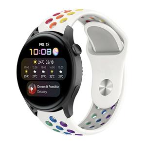 Strap-it Huawei Watch 3 (Pro) sport band (wit kleurrijk)