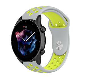 Strap-it Amazfit GTR 3 (Pro) sport band (grijs/geel)