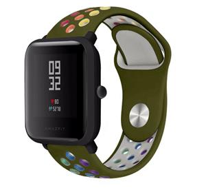 Strap-it Amazfit Bip sport band (legergroen kleurrijk)