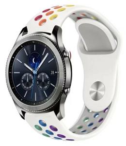 Strap-it Samsung Gear S3 sport band (wit kleurrijk)