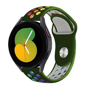 Strap-it Samsung Galaxy Watch 5 - 40mm sport band (legergroen/kleurrijk)
