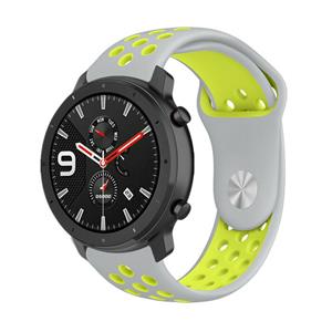 Strap-it Xiaomi Amazfit GTR sport band (grijs/geel)