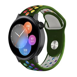 Strap-it Huawei Watch GT 3 42mm sport band (legergroen/kleurrijk)