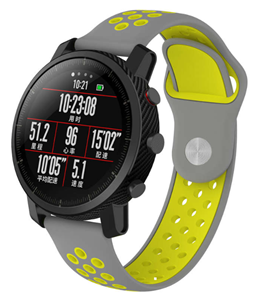 Strap-it Xiaomi Amazfit Pace sport band (grijs/geel)