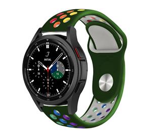 Strap-it Samsung Galaxy Watch 4 Classic 42mm sport band (legergroen/kleurrijk)