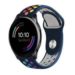 Strap-it OnePlus Watch sport band (donkerblauw/kleurrijk)