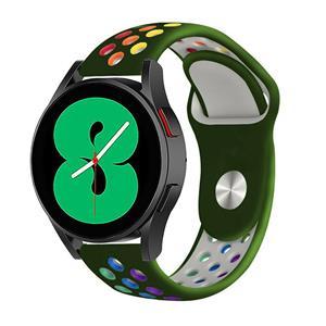 Strap-it Samsung Galaxy Watch 4 - 40mm sport band (legergroen/kleurrijk)