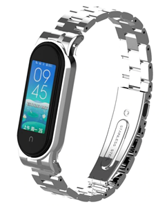 Strap-it Xiaomi Mi Band 5 stalen bandje (zilver)