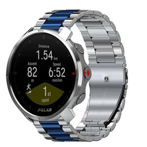 Strap-it Polar Grit X stalen band (zilver/blauw)