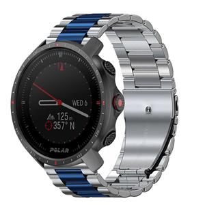 Strap-it Polar Grit X Pro stalen band (zilver/blauw)